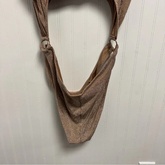 Skims Woman’s Metallic Sienna Cutout Onepiece Swimsuit Large - Picture 8 of 10